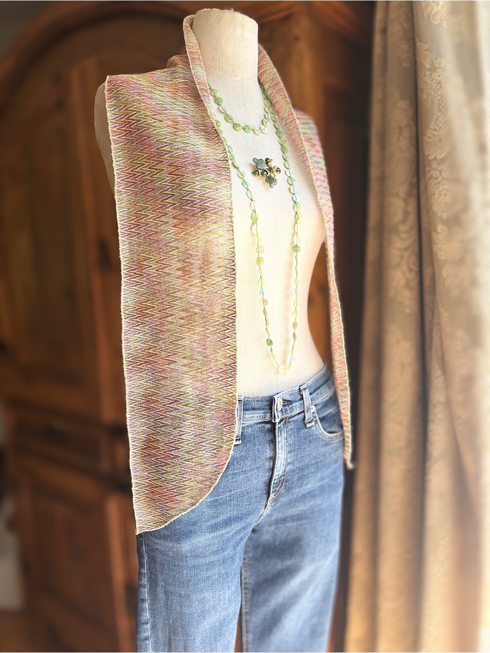 Vintage Multi-Way Scarf | Chevron Knit Missoni Style | 64”